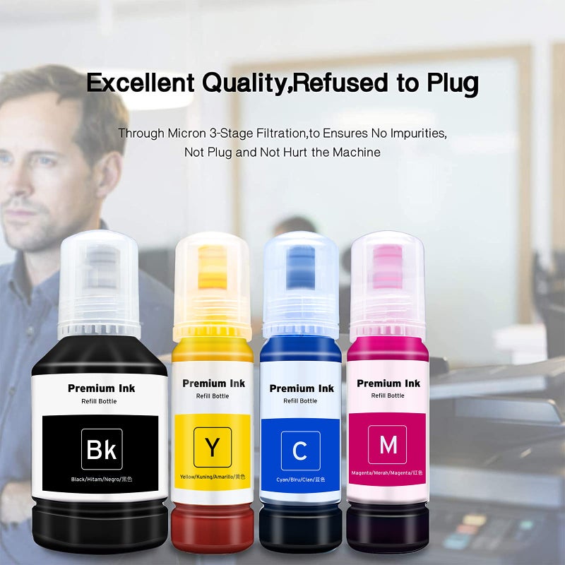 Printers Jack Ink Refill Compatible for 502 T502, Bottles Replacement for EcoTank ET-2750 ET-3750 ET-4750 ET-2760 ET-3760 ET-4760 ET-2700 ET-3700 ET-3710 ET-15000 ST-2000 ST-3000 ST-4000 Printer - Image 4